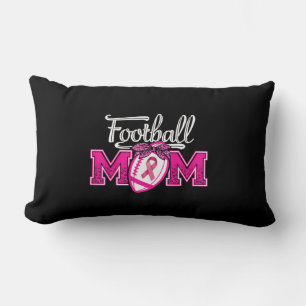 In October We Wear Pink Football Mom Breast Cancer Lumbar Pillow