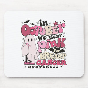 In October We Wear Pink For Breast Cancer Hallowee Mouse Pad