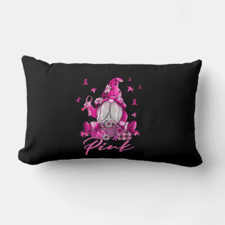 In October We Wear Pink Gnomes Breast Cancer Aware Lumbar Pillow