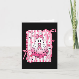 In October We Wear Pink Halloween Breast Cancer Aw Card