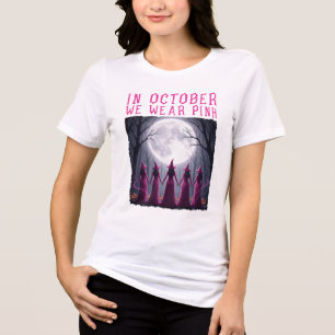 In October We Wear Pink Halloween Breast Cancer Tri-Blend Shirt