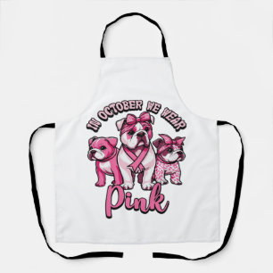 In October We Wear Pink � Halloween Cute Dogs Brea Apron