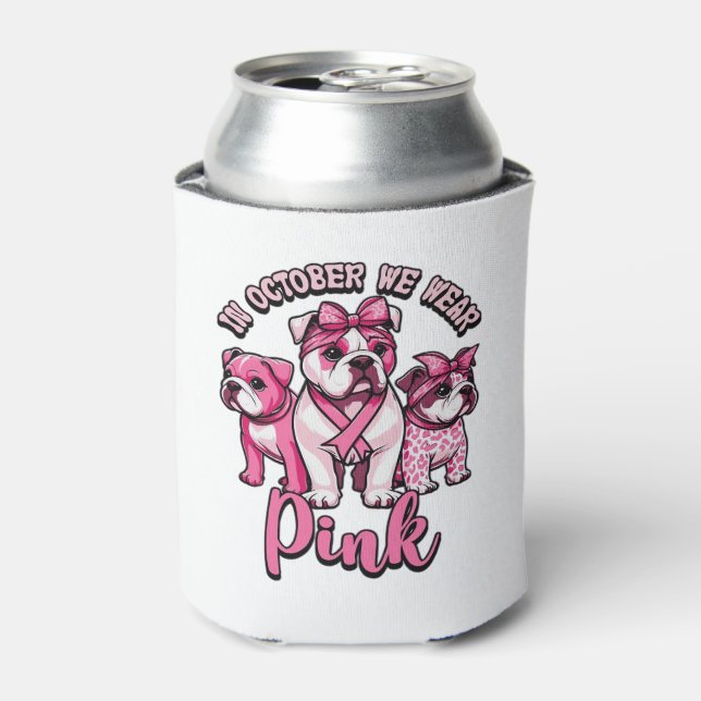 In October We Wear Pink � Halloween Cute Dogs Brea Can Cooler (Can Front)