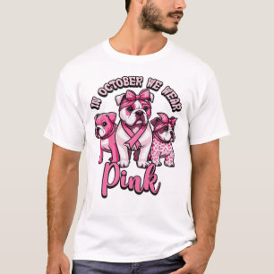 In October We Wear Pink � Halloween Cute Dogs Brea T-Shirt