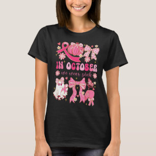 In October We Wear Pink Halloween Preppy Ghost Bre T-Shirt
