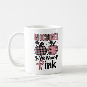 In October we wear pink Happy Halloween Breast can Coffee Mug