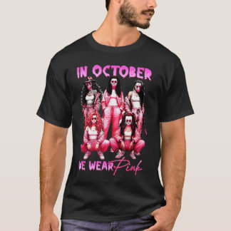 In October We Wear Pink Horror Breast Cancer Aware T-Shirt