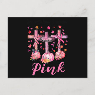 In October We Wear Pink Jesus Cross Breast Cancer Postcard