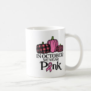 In October We Wear Pink Leopard Breast Cancer Awar Coffee Mug