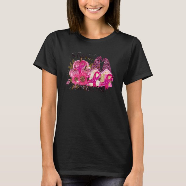 In October We Wear Pink Leopard Gnome Feather Pump T-Shirt (Front)