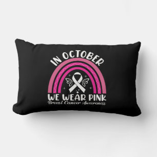 In october we wear pink lumbar pillow