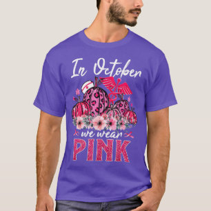 In October We Wear Pink Nurse Life Pumpkin Leopard T-Shirt