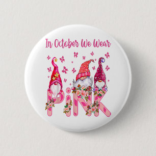 In October We Wear Pink Pumpkin Breast Cancer Hall 2 Inch Round Button