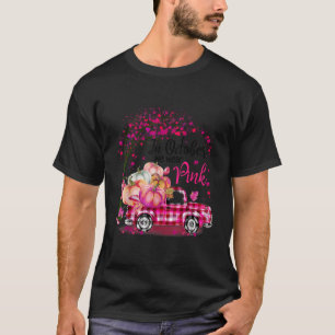In October We Wear Pink Pumpkin Truck Breast Cance T-Shirt