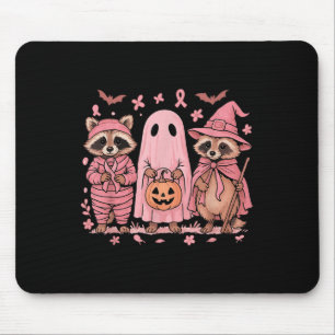 In October We Wear Pink Raccoon Breast Cancer Awar Mouse Pad