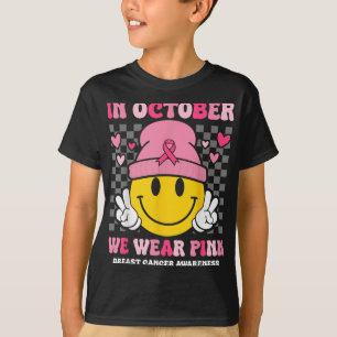 In October We Wear Pink Retro Smile Breast Cancer T-Shirt