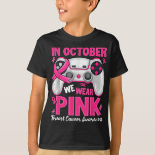 In October We Wear Pink Ribbon Game Breast Cancer T-Shirt