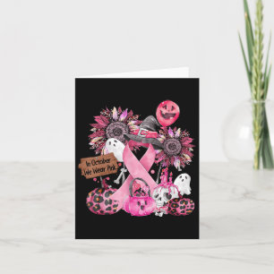 In October We Wear Pink Ribbon Ghost Halloween Bre Card