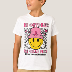 In October We Wear Pink Ribbon Ghost Halloween Bre T-Shirt