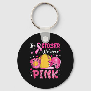 In October We Wear Pink Softll Breast Cancer Aware Keychain