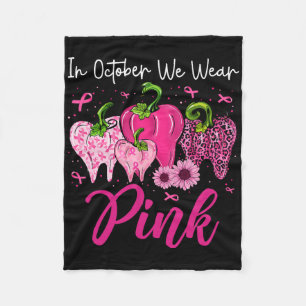 In October We Wear Pink Tooth Leopard Dental Breas Fleece Blanket