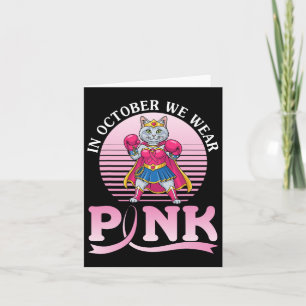 In October We Wear Pink Turkish Angora Cat Warrior Card