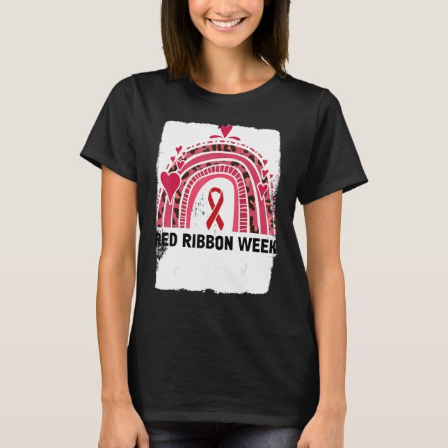 In October We Wear Red Ribbon Week Awareness 4 T-Shirt (Front)