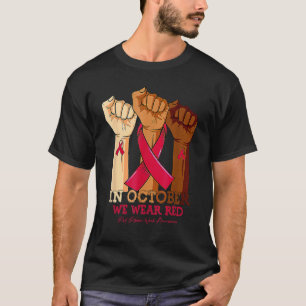 In October We Wear Red Ribbon Week Drug Free Hand T-Shirt