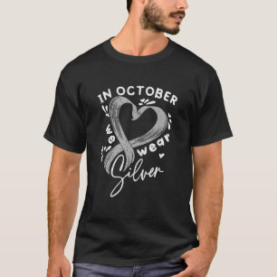 In October We Wear Silver Dyslexia Awareness Month T-Shirt