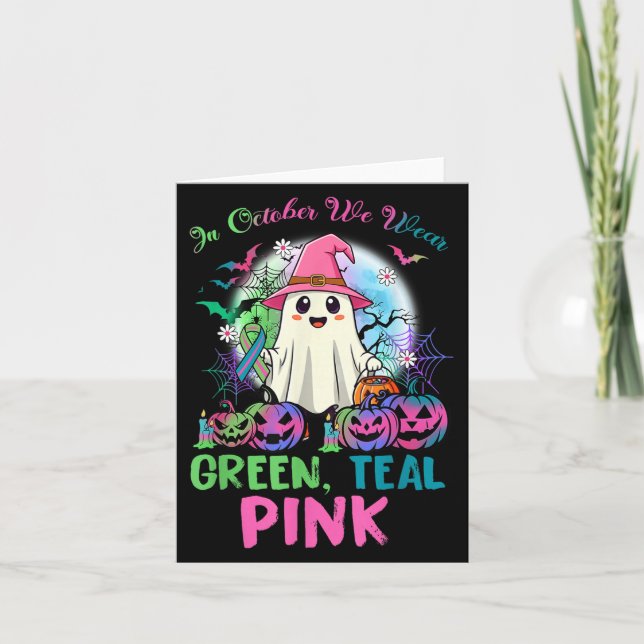 In October We Wear Teal Nk Halloween Metastatic Br Card (Front)