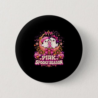 In october wear pink ghost witch breast cancer 2 inch round button