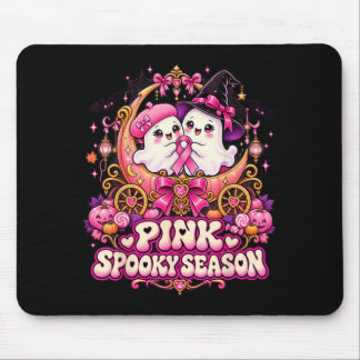 In october wear pink ghost witch breast cancer mouse pad