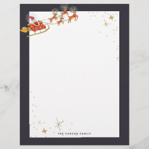 In Orbit Illustration Holiday Photo Stationery
