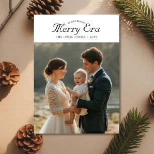In Our Bright Merry Era Modern Couple Christmas Ca Holiday Card