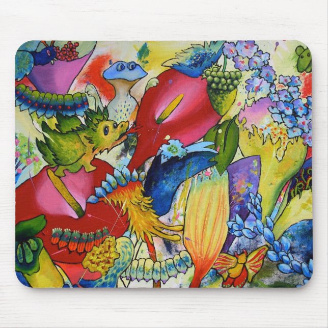 In Our Garden Mouse Pad With Dragon (Front)
