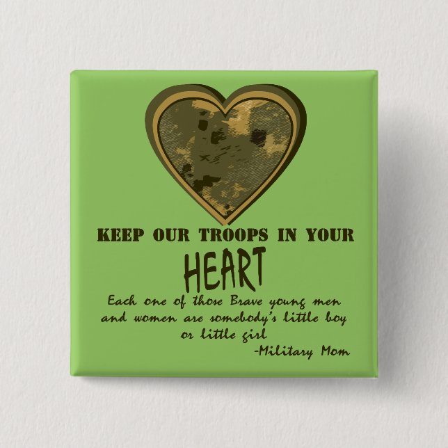 In Our Hearts 2 Inch Square Button (Front)
