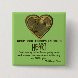 In Our Hearts 2 Inch Square Button