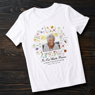 In our Hearts Forever Photo on Wildflower Memorial Tri-Blend Shirt