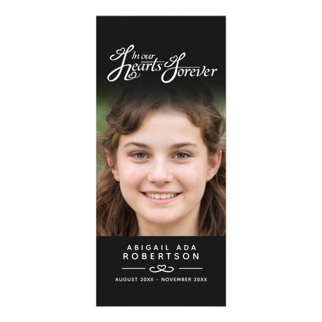 In our hearts funeral program black white (Back)