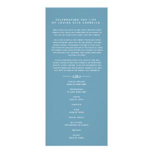 In our hearts funeral program white and blue