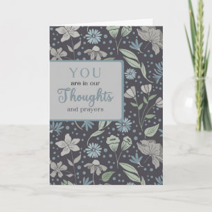 In Our Thoughts and Prayers Floral Pattern Card