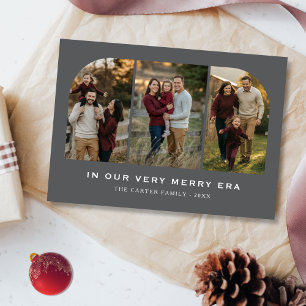 In Our Very Merry Era Modern 3 Photo Christmas Holiday Card