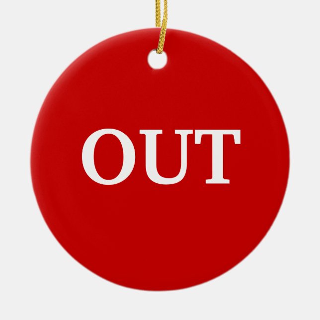 in out red green ceramic ornament (Front)