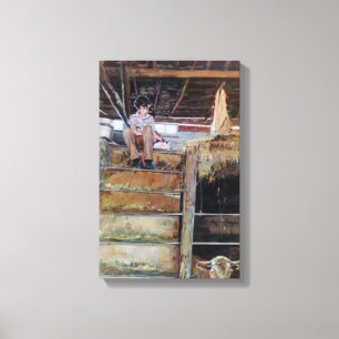 In pajar/No palleiro/In the barn Canvas Print