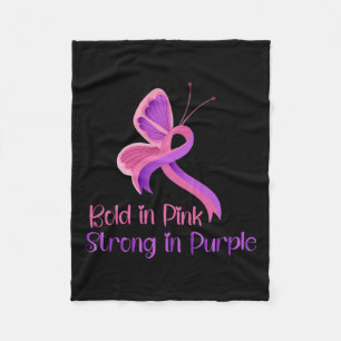 In Pink Strong Purple Violence Breast Cancer Aware Fleece Blanket