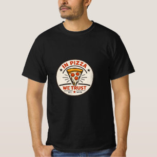 In Pizza We Trust Shirt – Vintage Minimal Pizza Ba