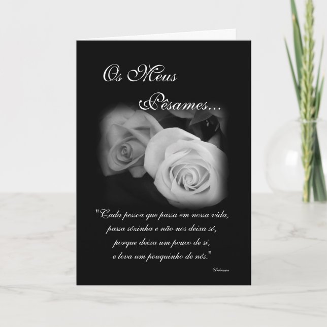 in Portuguese: Poema de Condolencias Card (Front)