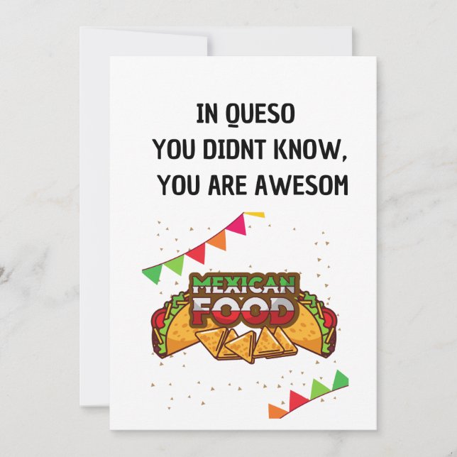 In Queso Funny Mexican Food Love Invitation (Front)