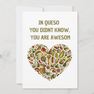 In Queso Funny Mexican Food Love Invitation