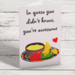 In Queso Funny Mexican Food Love Valentine's day Card<br><div class="desc">This design was created though digital art. It may be personalized in the area provided or customizing by choosing the click to customize further option and changing the name, initials or words. You may also change the text colour and style or delete the text for an image only design. Contact...</div>